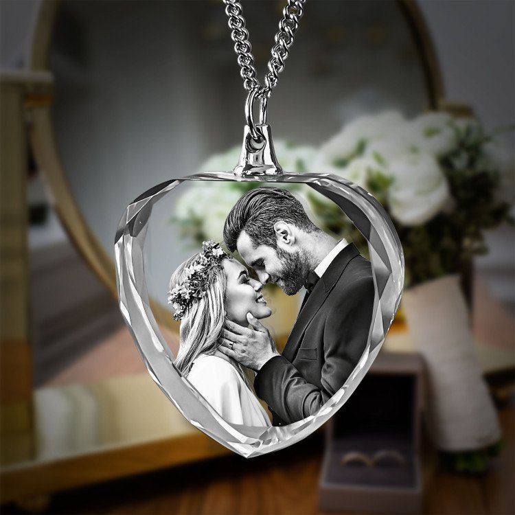 Custom heart photo necklace 3D #2