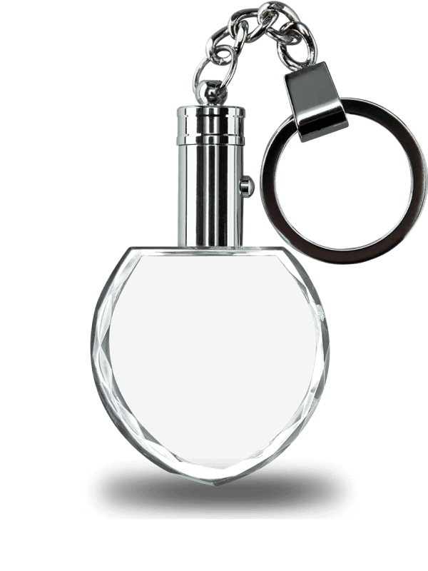 LED Crystal Fingerprint Keychain Heart