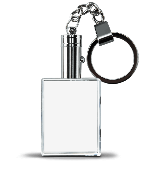 LED Crystal Fingerprint Keychain Rectangle