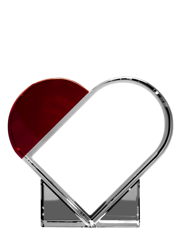 Red Accent 3D Crystal Heart